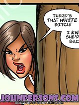 Free John Persons comics presents big black cock with nice blonde slurping on up and down