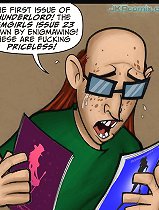 JKR comix. Naked cartoon girl find on sofa