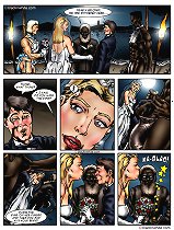 White bride and black fucker interracial toon sex